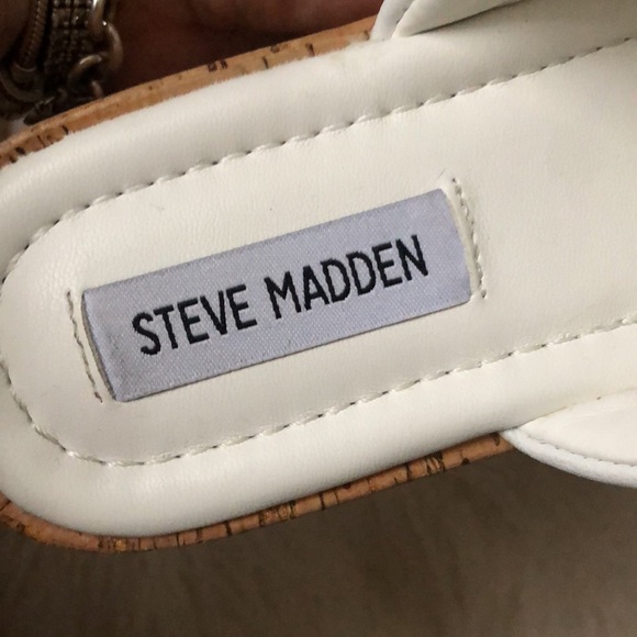 Steve Madden Defuse Leather Wedge Slide Sandals - Picture 5 of 8